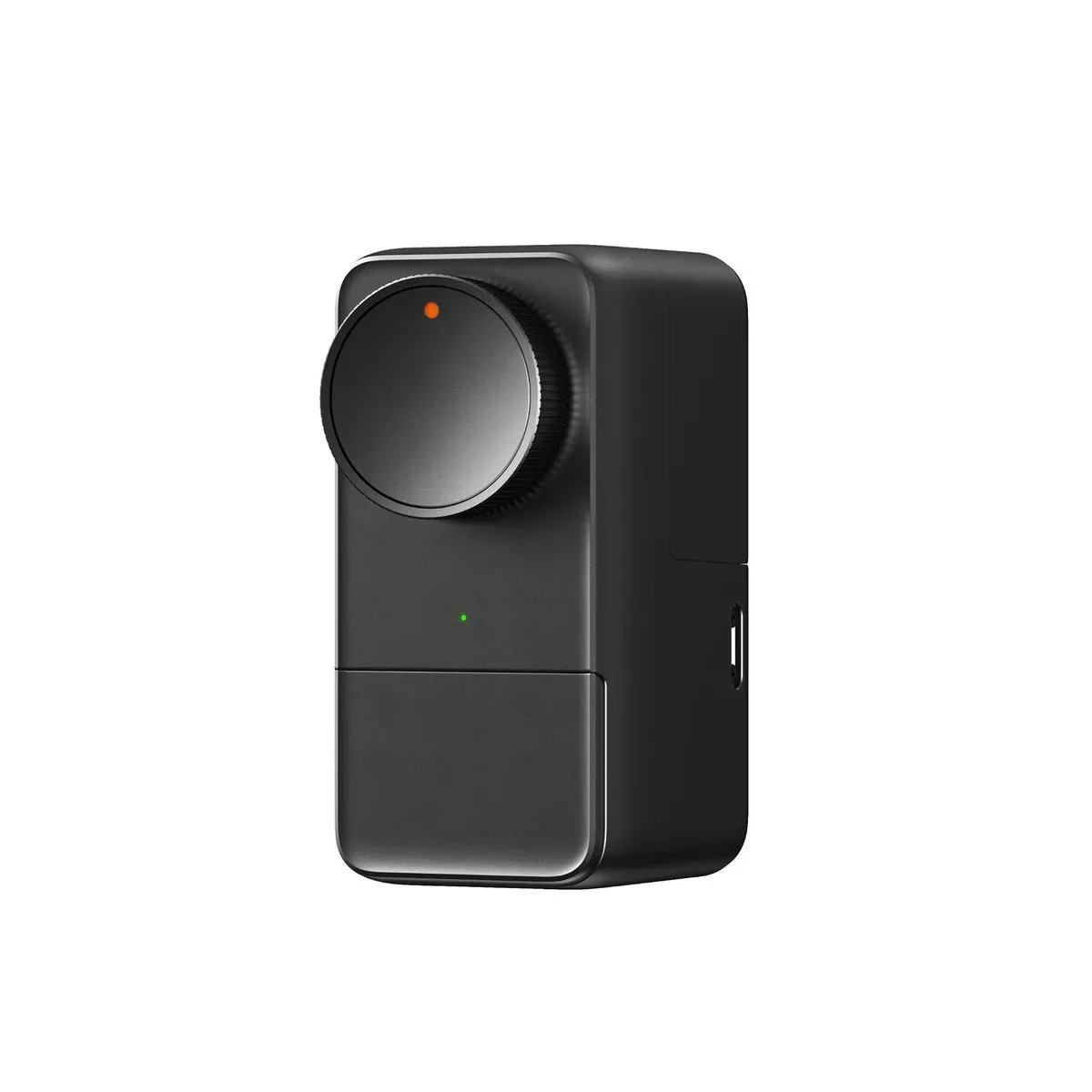 Moteur SwitchBot Lock Pro noir, bouton rond et voyant orange, vu de trois quarts
